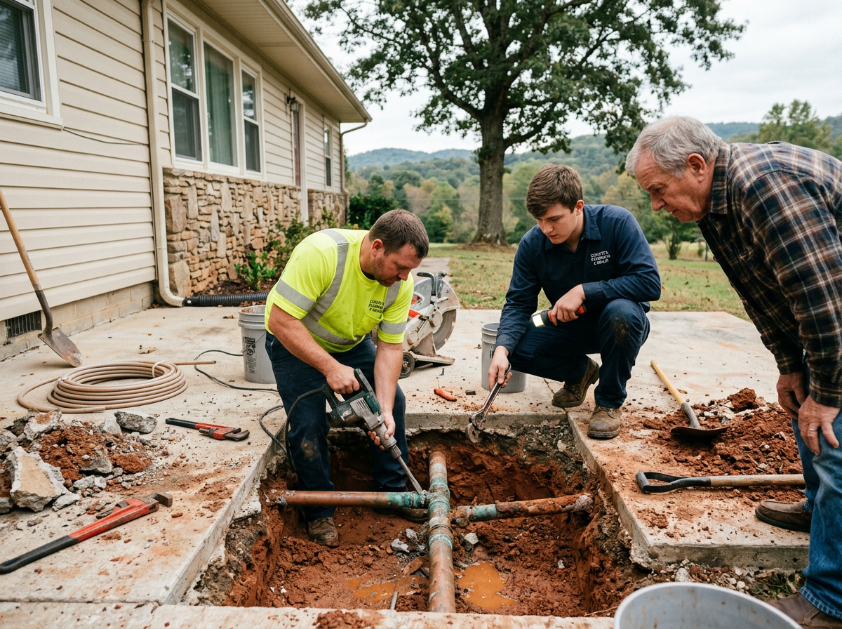 slab leak repair in Beaverdale