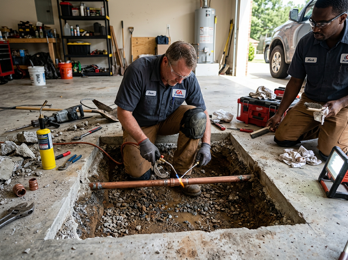 slab leak repair in Plainview